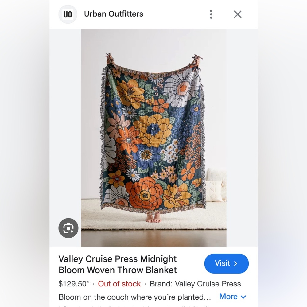 Valley Cruise Press Midnight Bloom Woven Throw Blanket